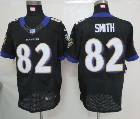Nike Elite Jersey Black Baltimore Ravens 82 Wide Receiver Smith